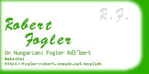 robert fogler business card